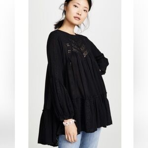 NWT Adiva black lace embroidered Tunic